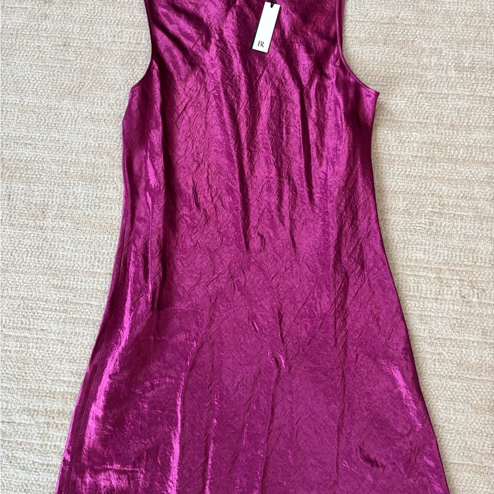 Banana Republic Crinkle-Satin Shift Dress Women Medium NWT